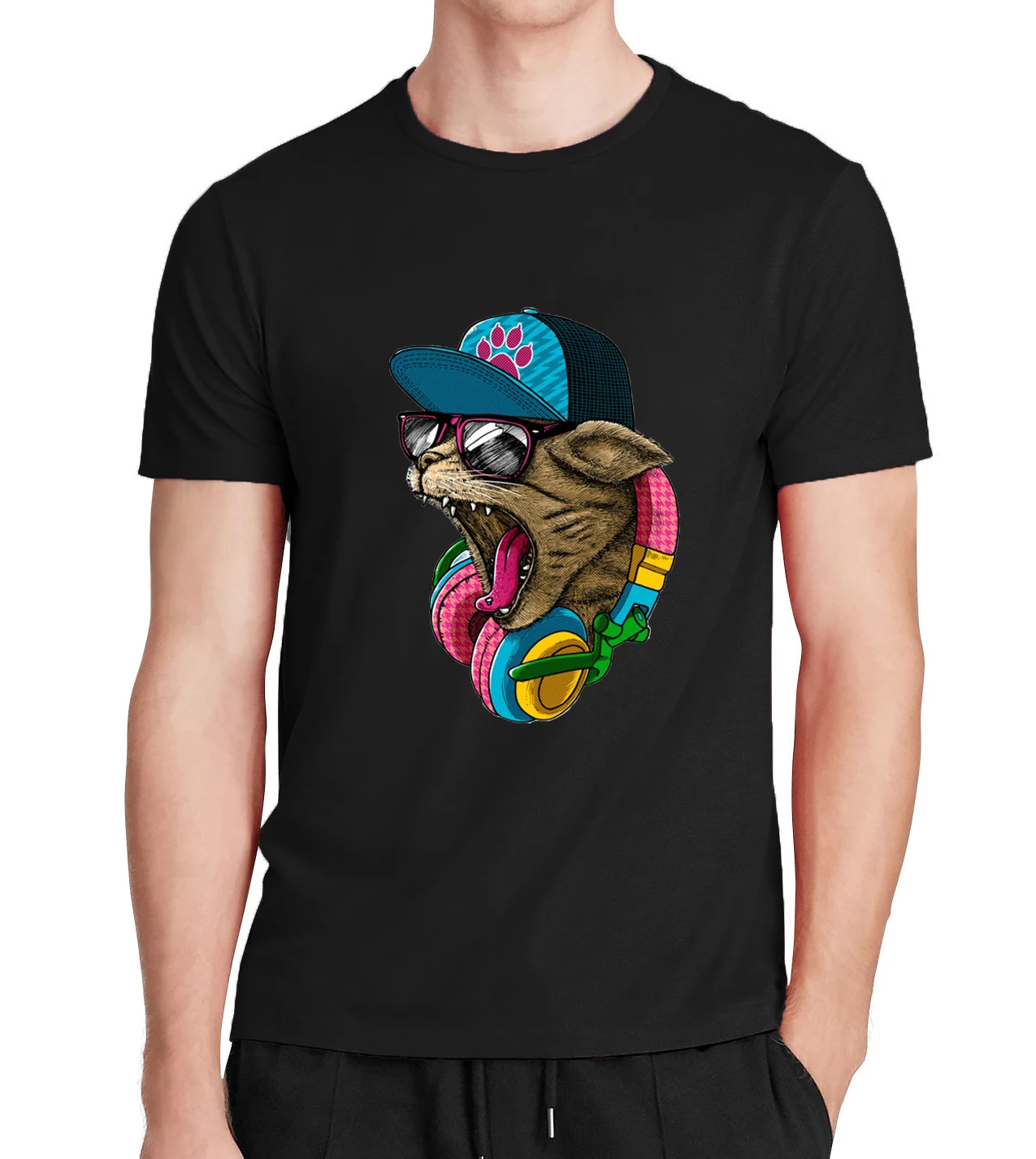 2017 New Fashion Men's T shirts Crazy DJ Cat Design T shirt Cool Tops Short Sleeve Hipster Tees crossfit Tops Plus size mma
2017 New Fashion Men's T shirts Crazy DJ Cat Design T shirt Cool Tops Short Sleeve Hipster Tees crossfit Tops Plus size mma