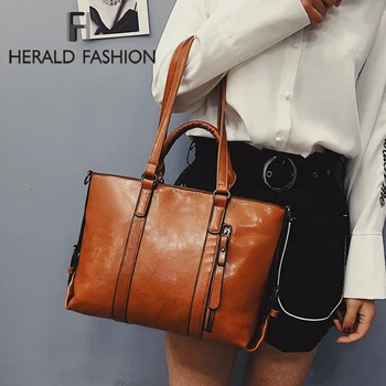 Herald Fashion Retro Larger Capacity PU Leather Women Handbag Vintage Shoulder Bag for Women 2018 Tote Purse sac a main
Herald Fashion Retro Larger Capacity PU Leather Women Handbag Vintage Shoulder Bag for Women 2018 Tote Purse sac a main
