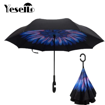 Yesello Drop Shipping Windproof Reverse Folding Umbrella