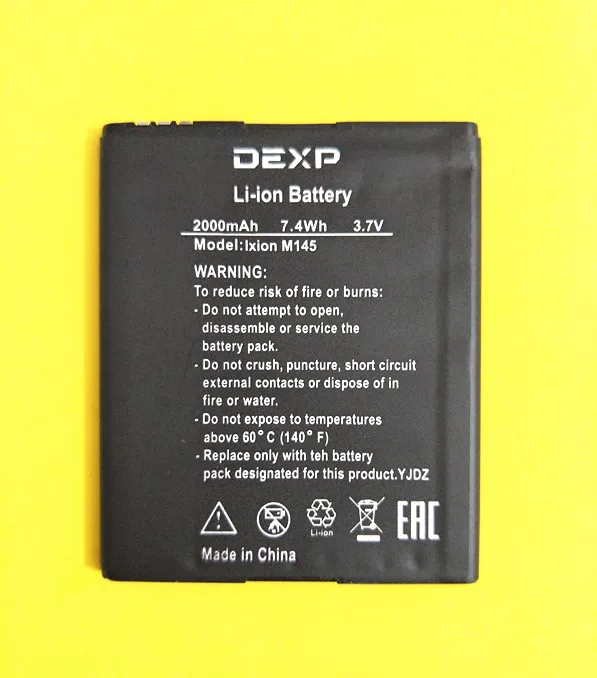 B-TAIHENG 1PCS New 100% High Quality Ixion M145 Battery For DEXP Ixion M145 phone 3.7V 2000mAh
B-TAIHENG 1PCS New 100% High Quality Ixion M145 Battery For DEXP Ixion M145 phone 3.7V 2000mAh