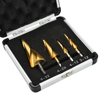 4pc aluminium box Stepped drill hexagonal handle stepped pagoda drill high speed steel spiral groove stepped assembly sleeve
4pc aluminium box Stepped drill hexagonal handle stepped pagoda drill high speed steel spiral groove stepped assembly sleeve