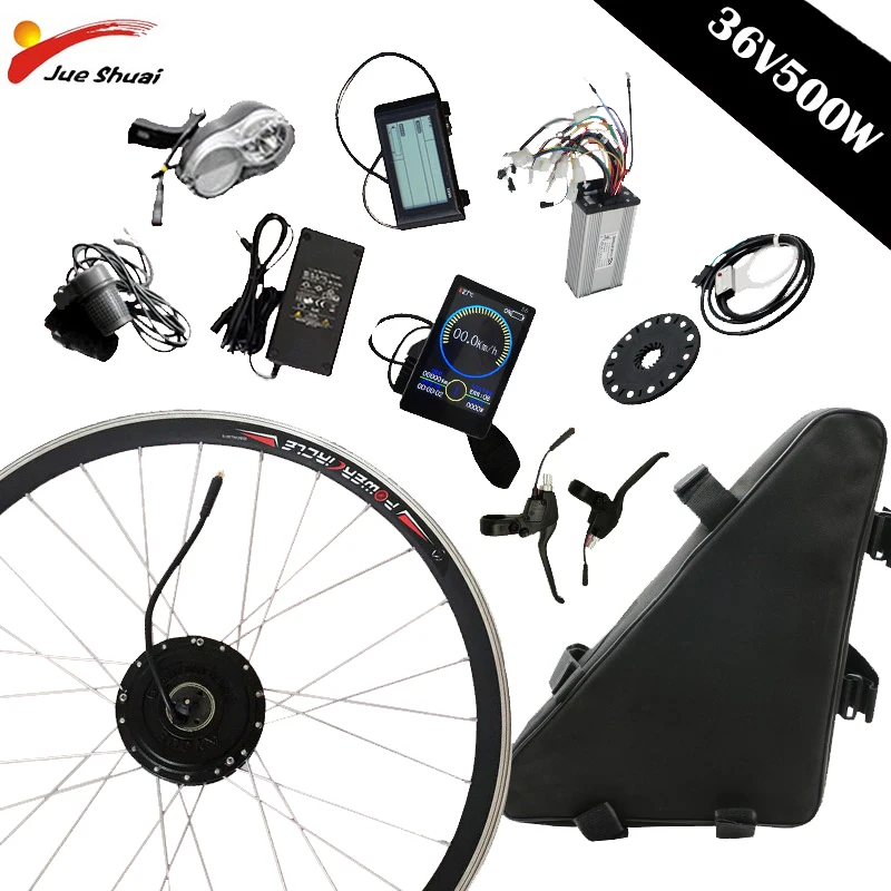 

JS 36V 500W Electric Bike Conversion Kit with 36V Battery Powerful Rear Hub Motor Wheel LCD 700C 26 Ebike Conversion Kit