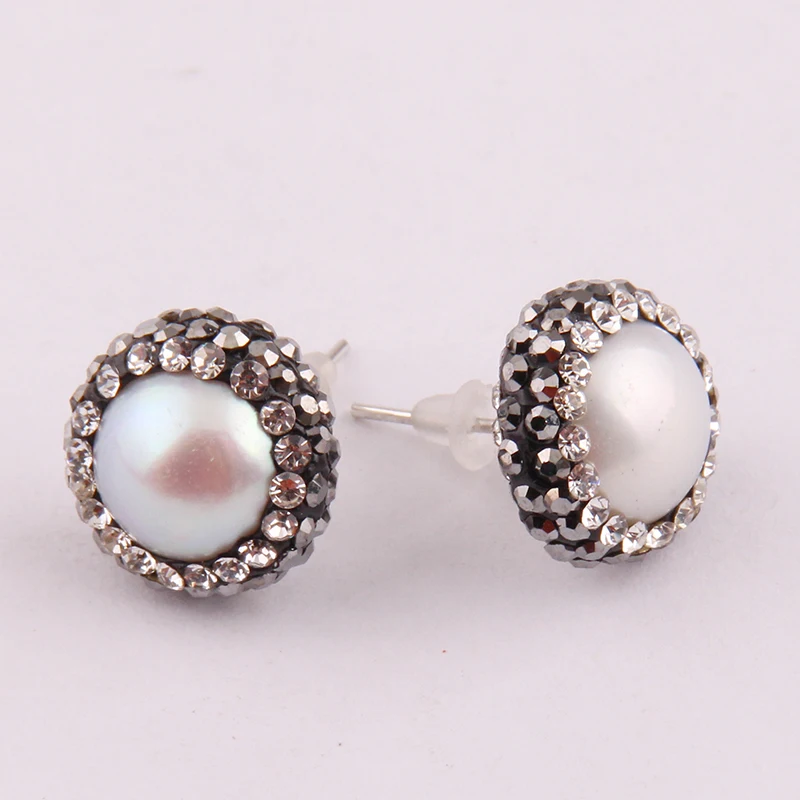 Free shipping shiny freshwater pearl with white black crystal pave women lady earring
Free shipping shiny freshwater pearl with white black crystal pave women lady earring