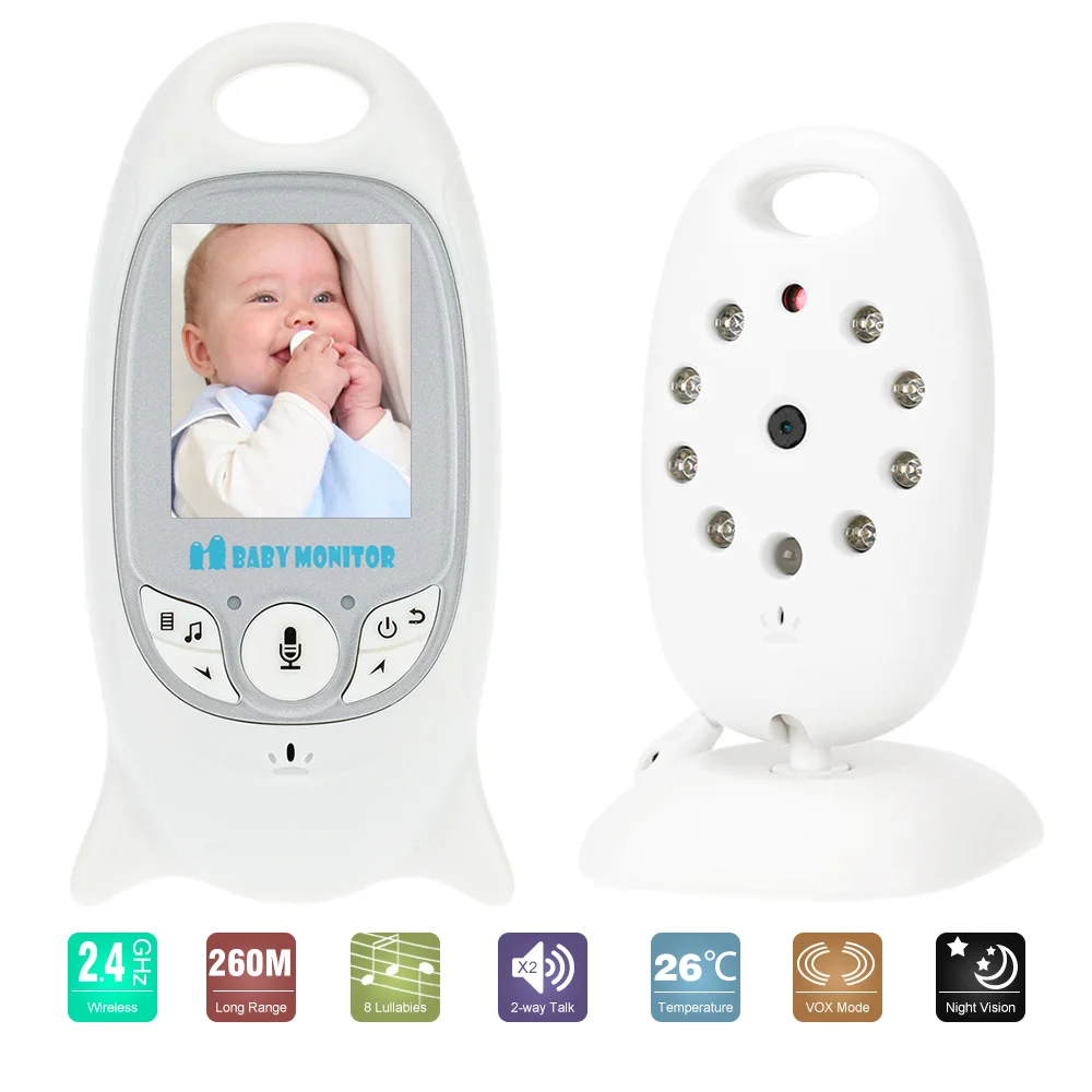 VB601 Wireless Baby Monitor 2.0in LCD 2.4GHz with 8IR LED Two-way Talk 8 Lullabies Temperature Monitor VOX Mode
VB601 Wireless Baby Monitor 2.0in LCD 2.4GHz with 8IR LED Two-way Talk 8 Lullabies Temperature Monitor VOX Mode
