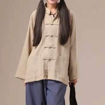 LZJN Women Blouse 2020 Spring Autumn Long Sleeve Tang Suit Traditional Chinese Top Mandarin Collar Solid Linen Blouse Plus Size
LZJN Women Blouse 2020 Spring Autumn Long Sleeve Tang Suit Traditional Chinese Top Mandarin Collar Solid Linen Blouse Plus Size
