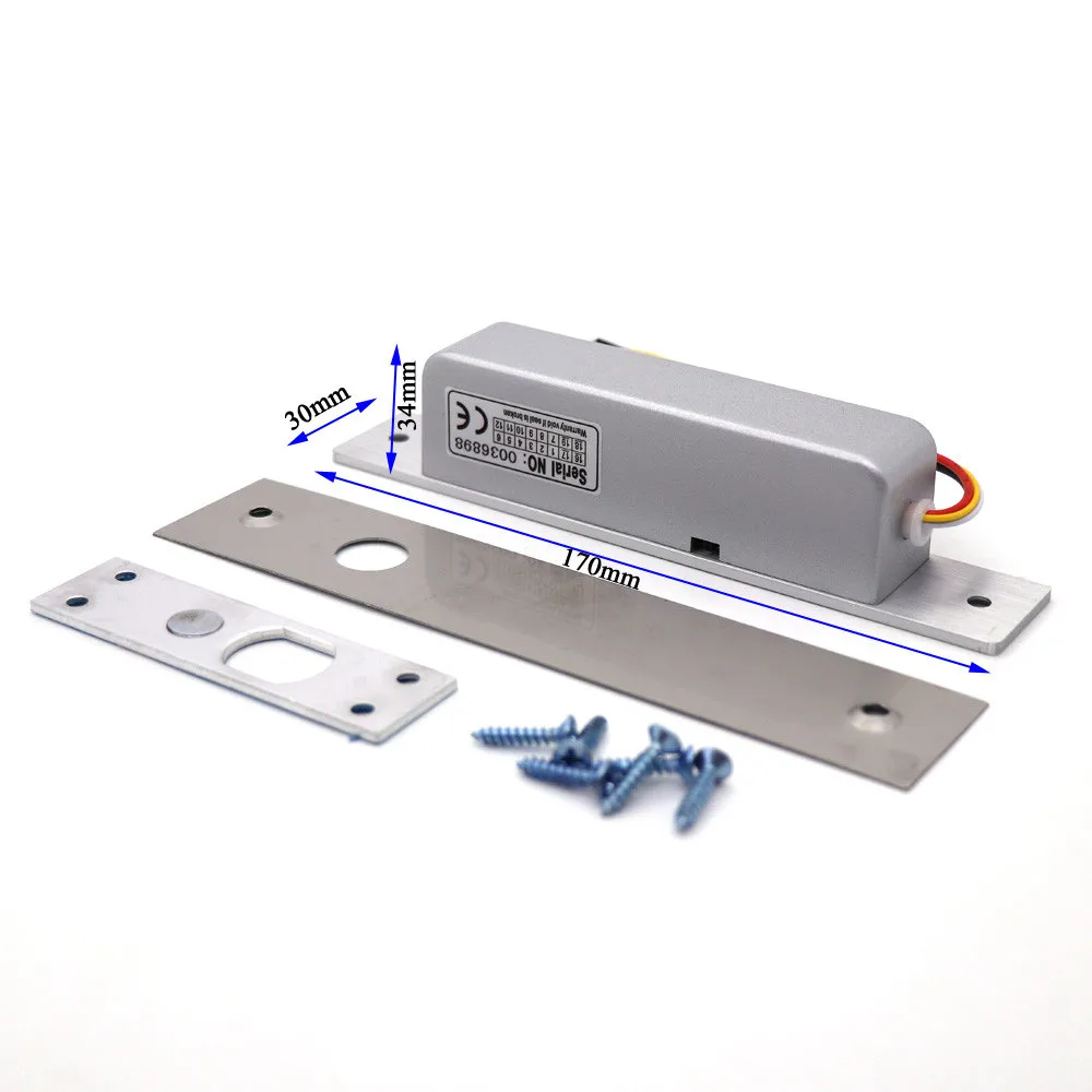 New BoltL10 Glass Door Lock Access Control System Security Four-wire Low Temperature Delay Mini Small Electric Lock 12V
New BoltL10 Glass Door Lock Access Control System Security Four-wire Low Temperature Delay Mini Small Electric Lock 12V