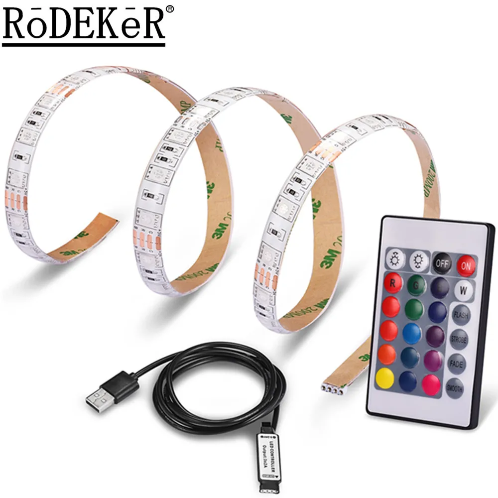 USB Power Supply LED 5050 0.5M/1M/2M/5M No-waterproof rgb flexible Strip lamp DC 5V TV Background Lighting DIY Decorative Lamp
USB Power Supply LED 5050 0.5M/1M/2M/5M No-waterproof rgb flexible Strip lamp DC 5V TV Background Lighting DIY Decorative Lamp