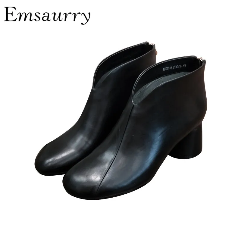 Concise Round Heel Short Booties For Women Spring Autumn Round Toe Shallow Back Zip Ankle Boots Women
Concise Round Heel Short Booties For Women Spring Autumn Round Toe Shallow Back Zip Ankle Boots Women
