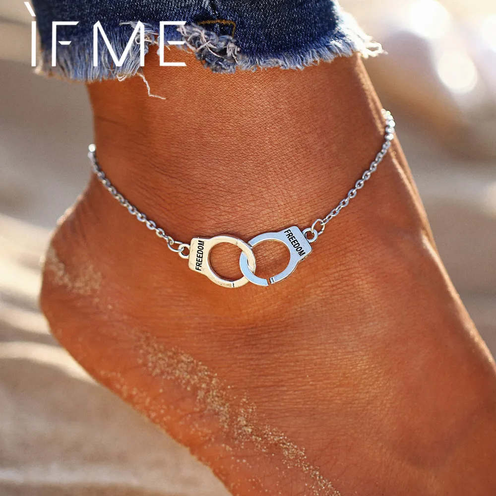 IF ME Fashion Anklet Bohemian Jewelry Creative Handcuffs Ankle Bracelet Freedom Anklets For Women Charm Beach Women Accessories
IF ME Fashion Anklet Bohemian Jewelry Creative Handcuffs Ankle Bracelet Freedom Anklets For Women Charm Beach Women Accessories