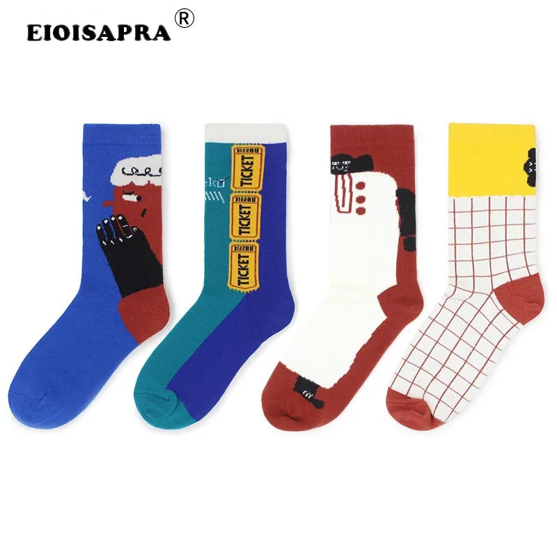 New Product Creative Art Cartoon Trend Unisex Socks Harajuku Fashion College Style Grid Stripe Casual Antiskid Calcetines Mujer
New Product Creative Art Cartoon Trend Unisex Socks Harajuku Fashion College Style Grid Stripe Casual Antiskid Calcetines Mujer