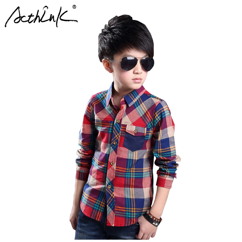 ActhInK New Boys Long Sleeve Plaid Shirts Teen Boys Dress Shirts Boys Spring Cotton Shirts Kids Casual Autumn Shirts
ActhInK New Boys Long Sleeve Plaid Shirts Teen Boys Dress Shirts Boys Spring Cotton Shirts Kids Casual Autumn Shirts