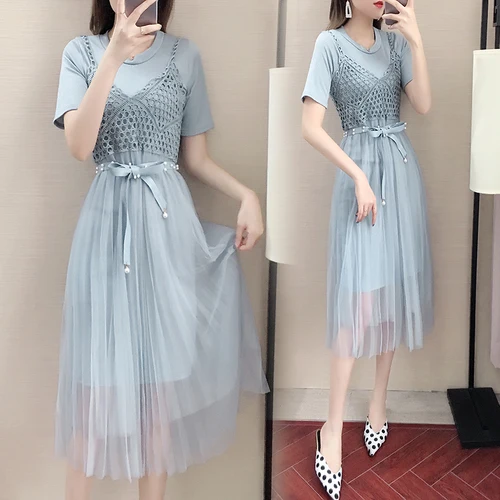 Fashion New 2019 A-line Loose 2 Pcs Set Casual Mesh Hollow Out Conjunto Feminino Bow Mesh Brief Plus Size Twinset
Fashion New 2019 A-line Loose 2 Pcs Set Casual Mesh Hollow Out Conjunto Feminino Bow Mesh Brief Plus Size Twinset