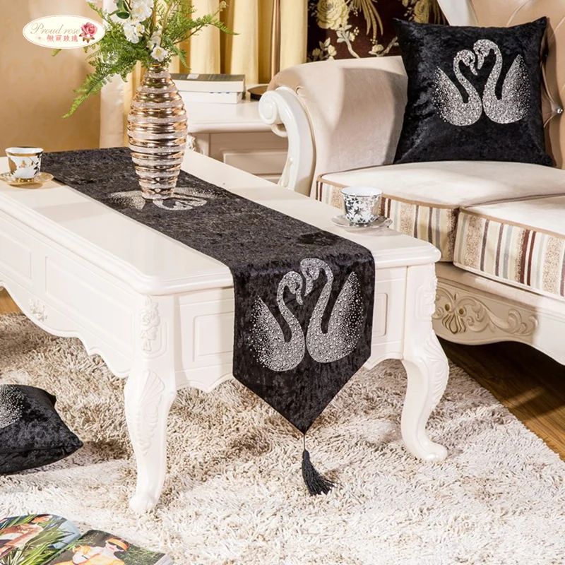 Proud Rose European Table Runner Velvet Swan Diamond Table Flag Bed Runner Wedding Decoration Table Flag Custom
Proud Rose European Table Runner Velvet Swan Diamond Table Flag Bed Runner Wedding Decoration Table Flag Custom