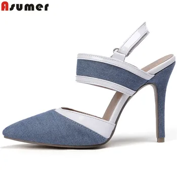 ASUMER Big size 34-47 New 2020 Dedim women sandals pointed toe 10cm stiletto high heels sandals ladies party wedding shoes
ASUMER Big size 34-47 New 2020 Dedim women sandals pointed toe 10cm stiletto high heels sandals ladies party wedding shoes