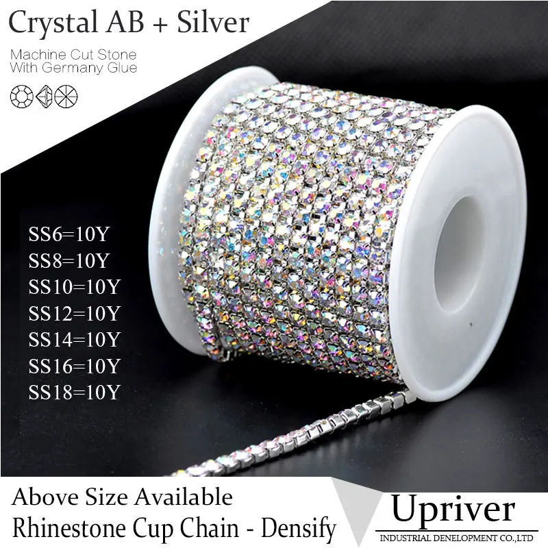 LY11965,Crystal Rhinestone up chain,ss16 Crystal AB stone Silver base 10yards/roll/lot Wholesale and retail,fast delivery
LY11965,Crystal Rhinestone up chain,ss16 Crystal AB stone Silver base 10yards/roll/lot Wholesale and retail,fast delivery