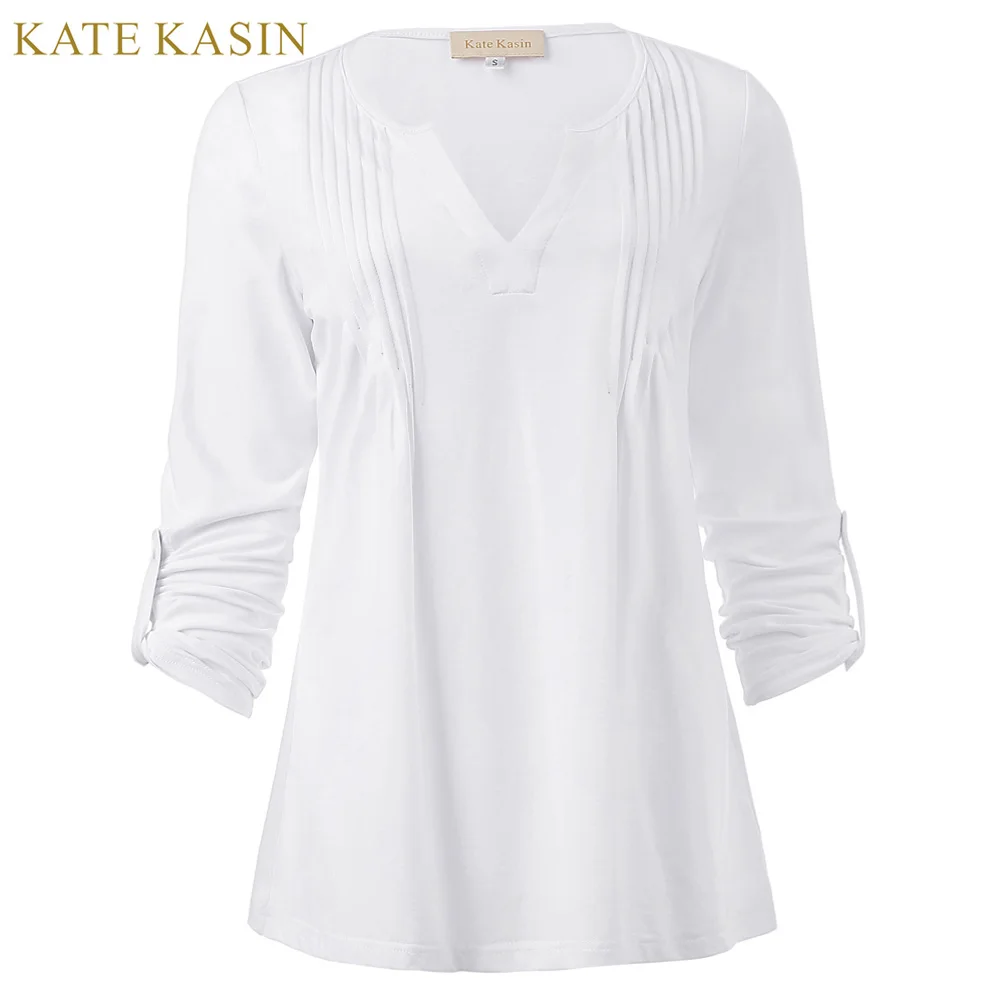 Kate Kasin 2018 Spring White V-neck Blouses Top Women 3/4 Ruffles Sleeve Blouse Shirt Female Long Tunic Cotton Tops
Kate Kasin 2018 Spring White V-neck Blouses Top Women 3/4 Ruffles Sleeve Blouse Shirt Female Long Tunic Cotton Tops