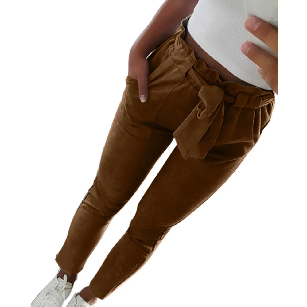 Women Elegant Pants Strechy Elastic High Waist Harem Bowtie Belt Slim Long Trousers Women's Casual Capris With Pockets #T
Women Elegant Pants Strechy Elastic High Waist Harem Bowtie Belt Slim Long Trousers Women's Casual Capris With Pockets #T