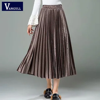 VANGULL Women Long Metallic Silver Maxi Pleated Skirt Spring 2019 New Autumn Midi Skirt High Waist Elasticity Casual Party Skirt
VANGULL Women Long Metallic Silver Maxi Pleated Skirt Spring 2019 New Autumn Midi Skirt High Waist Elasticity Casual Party Skirt