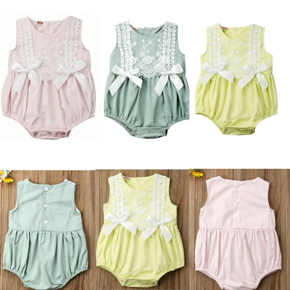 2019 Cute Newborn Infant Baby Girl Sleeveless Lace Flower Romper Jumpsuit Summer Sunsuit Clothes 0-24M
2019 Cute Newborn Infant Baby Girl Sleeveless Lace Flower Romper Jumpsuit Summer Sunsuit Clothes 0-24M
