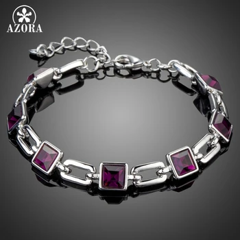AZORA Vintage Charm Purple Square Austrian Crystals Fashion Chain & Link Bracelets for Women White Gold Color Bracelet TS0164
AZORA Vintage Charm Purple Square Austrian Crystals Fashion Chain & Link Bracelets for Women White Gold Color Bracelet TS0164