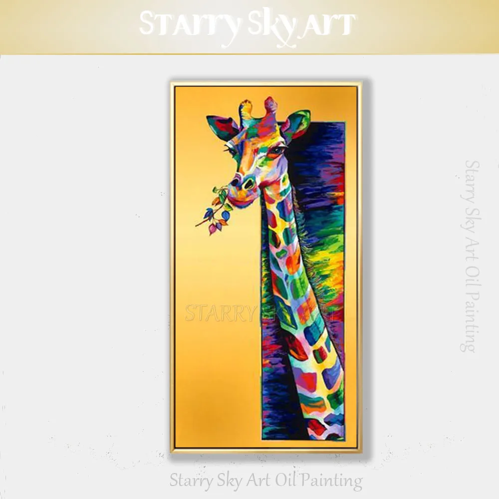 Popular Wall Art Hand-painted Modern Animal Giraffe Oil Painting on Canvas Fine Art Big Animal Long Neck Giraffe Oil Painting
Popular Wall Art Hand-painted Modern Animal Giraffe Oil Painting on Canvas Fine Art Big Animal Long Neck Giraffe Oil Painting
