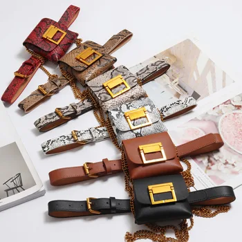 Retro Mini Waist Bag Women Snakeskin Grain Small Bag Metal Buckle Fanny Pack Double Chain Dual-use Waist Pack For Women 022801
Retro Mini Waist Bag Women Snakeskin Grain Small Bag Metal Buckle Fanny Pack Double Chain Dual-use Waist Pack For Women 022801