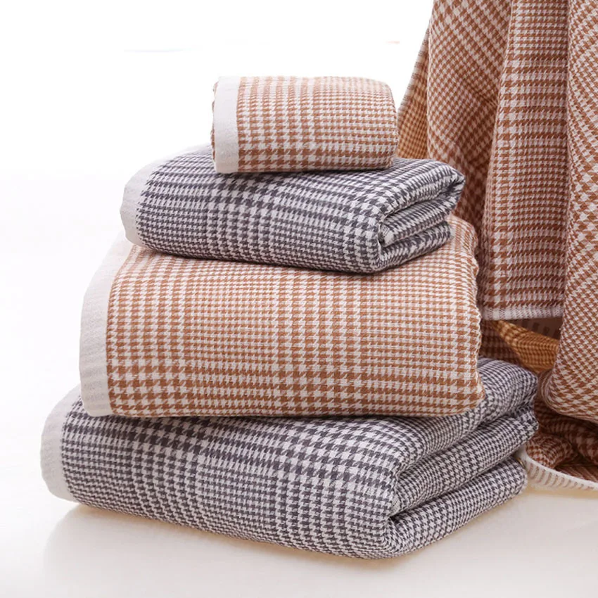 Houndstooth Cotton Bath Towel Set Adults 70*140CM Bath Towel 34*74CM Face Wash Cloth 34*34 Hand Toallas Camping Shower Towels
Houndstooth Cotton Bath Towel Set Adults 70*140CM Bath Towel 34*74CM Face Wash Cloth 34*34 Hand Toallas Camping Shower Towels