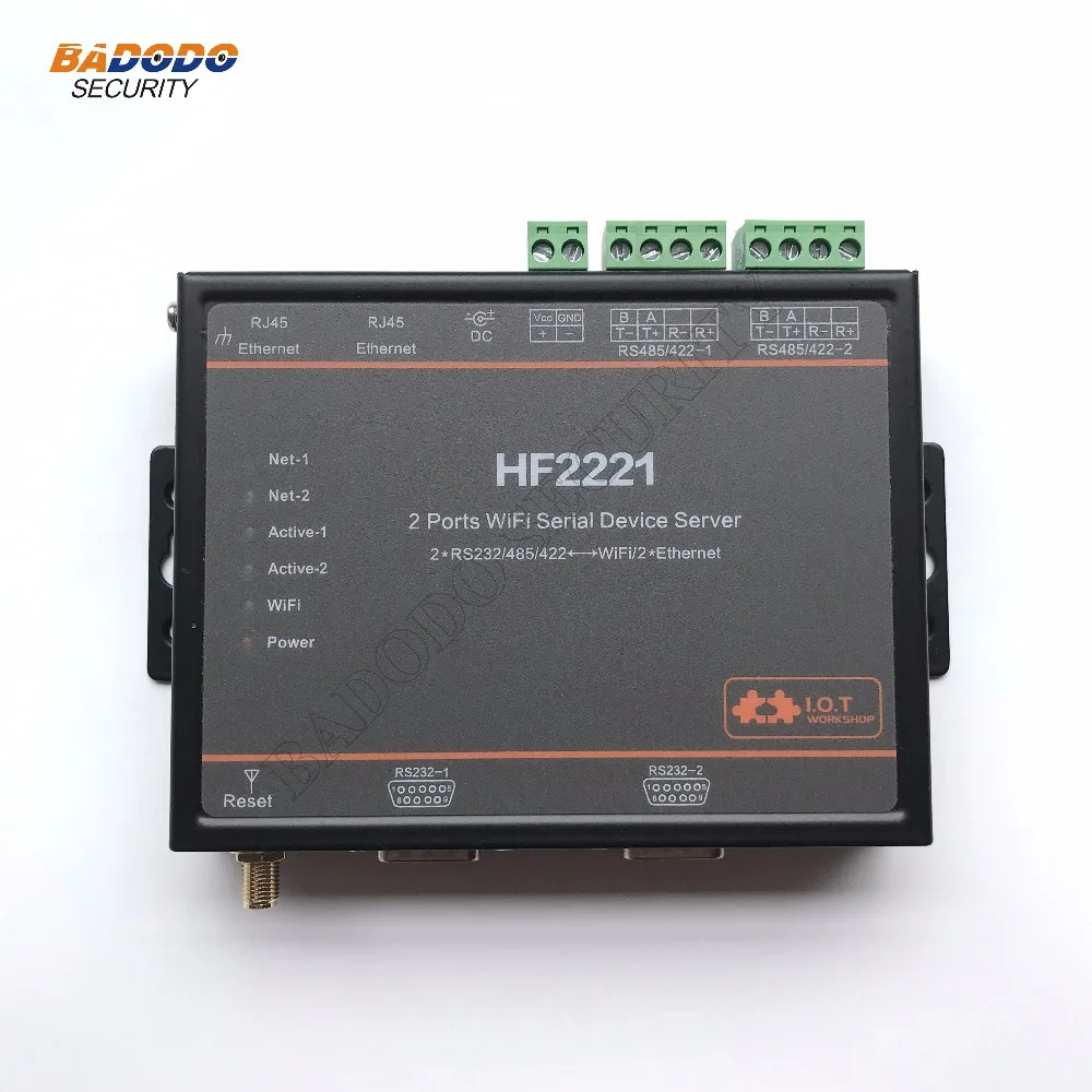 HF2221 2 serial Port WiFi Serial Server module RS232/RS485/RS422 to WiFi/Ethernet two-way transparent transmission server |