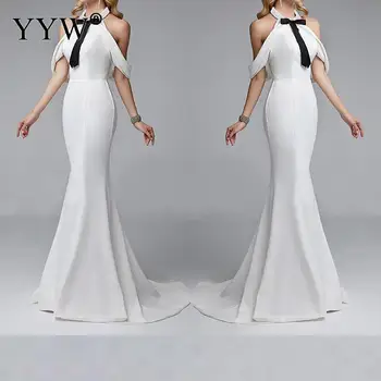 Sexy Robe De Soiree 2019 Fashion Women Evening Dress Solid White Backless Lace Up Mermaid Party Gowns Halter Long Formal Dresses
Sexy Robe De Soiree 2019 Fashion Women Evening Dress Solid White Backless Lace Up Mermaid Party Gowns Halter Long Formal Dresses