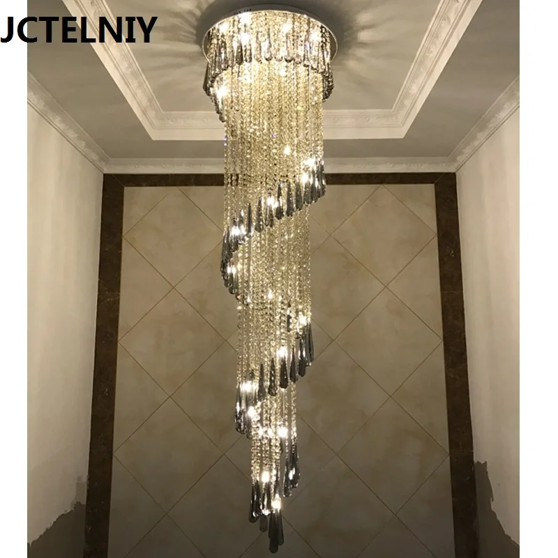 Deluxe crystal led chandelier hall black crystal long stair lamp lustre cristal
Deluxe crystal led chandelier hall black crystal long stair lamp lustre cristal
