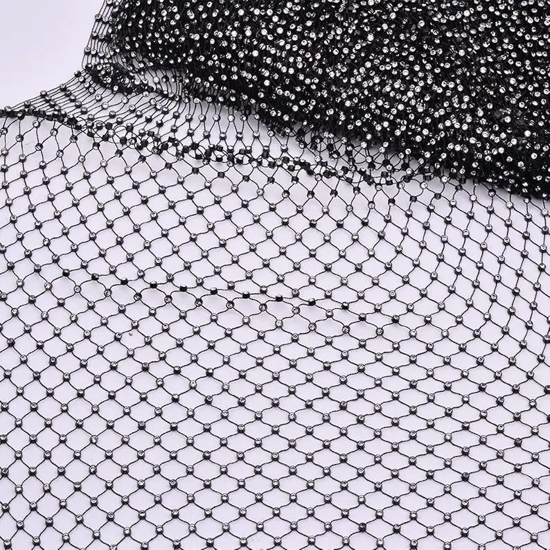 Black& White Rhinestone Fishnet,37 Rows Elastic Beads Lace Fabric,Clear Glass Crystal Lace Trim,Sparkle Hollow Out Diamond Fabri
Black& White Rhinestone Fishnet,37 Rows Elastic Beads Lace Fabric,Clear Glass Crystal Lace Trim,Sparkle Hollow Out Diamond Fabri