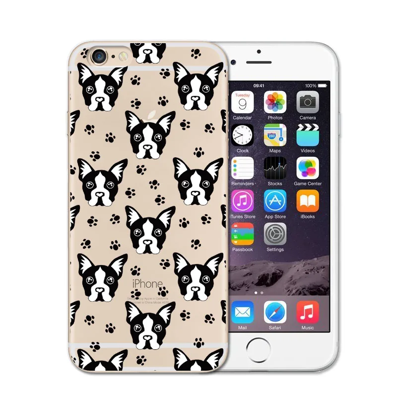 Soft TPU Phone Case For iphone 6 Case Cute Cartoon Dog Protect Back Cover For iphone 5 5S SE 6 6S 7 8 Plus Coque Capa Puppy Pug