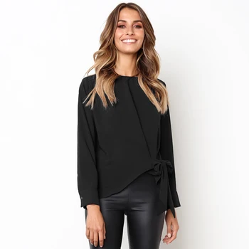 2018 Autumn Wrap Blouse Women Shirts 2018 Autumn Long Sleeve Irregular Hem Blouses Bow Belt Loose Casual Tops
2018 Autumn Wrap Blouse Women Shirts 2018 Autumn Long Sleeve Irregular Hem Blouses Bow Belt Loose Casual Tops