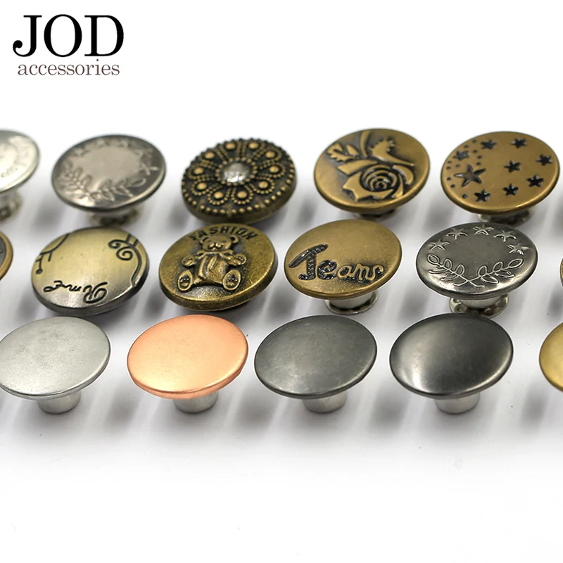 JOD 10PCS Round Shank Metal Buttons for Clothes DIY Decorative Jeans Button for Clothing Jacket Accessories Sewing Applications
JOD 10PCS Round Shank Metal Buttons for Clothes DIY Decorative Jeans Button for Clothing Jacket Accessories Sewing Applications