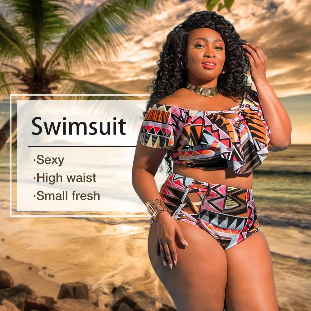 Bikini Plus Size European American Style Bikini Large Size 5XL Split Swimsuit High Waist Swimwear For Women New Arrival 
Bikini Plus Size European American Style Bikini Large Size 5XL Split Swimsuit High Waist Swimwear For Women New Arrival