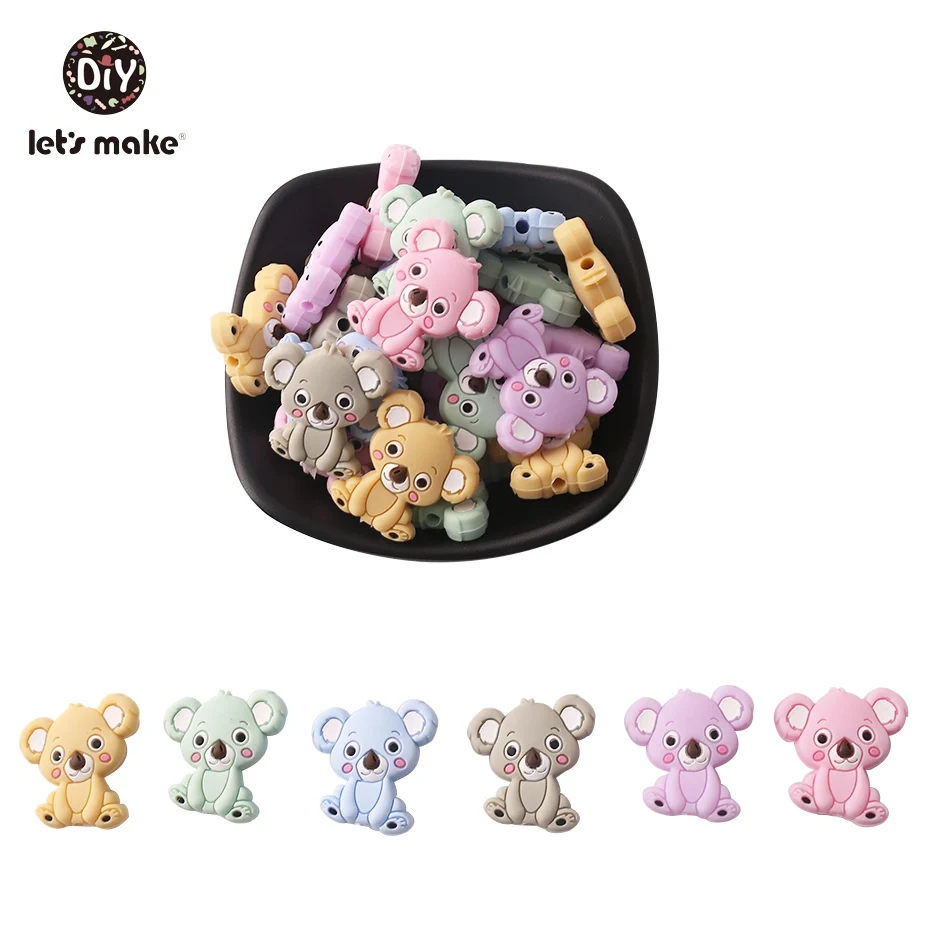 Let's Make 50pc Silicone Koala Teether BPA Free Cartoon Animal Silicone Bead Teething Pacifier Clips Chian Making Baby Teether
Let's Make 50pc Silicone Koala Teether BPA Free Cartoon Animal Silicone Bead Teething Pacifier Clips Chian Making Baby Teether