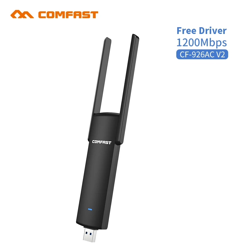 

COMFAST CF-926ACV2 USB Wifi adapter 1200mbps 802.11ac/b/g/n 2.4Ghz + 5.8Ghz Dual Band wi-fi dongle AC Network Card USB antenna