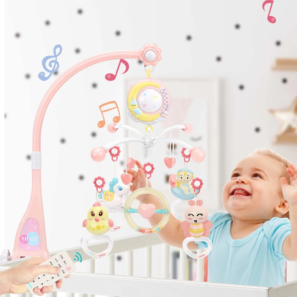 Kawaii Animal Rattles Musical Crib Mobile Bed Bell With Music Box Projector 0-12 Months Baby Educational Toys
Kawaii Animal Rattles Musical Crib Mobile Bed Bell With Music Box Projector 0-12 Months Baby Educational Toys