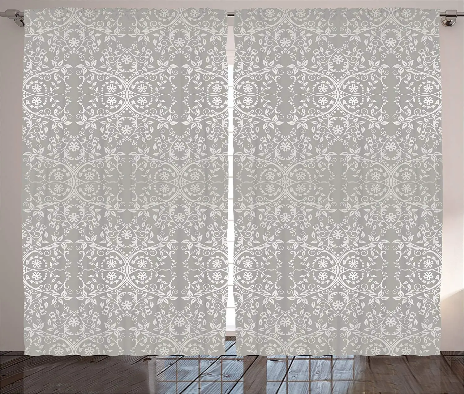 Grey Curtains Victorian Lace Flowers and Leaves Retro Background Old Fashioned Graphic Print Living Room Bedroom Window Drapes
Grey Curtains Victorian Lace Flowers and Leaves Retro Background Old Fashioned Graphic Print Living Room Bedroom Window Drapes
