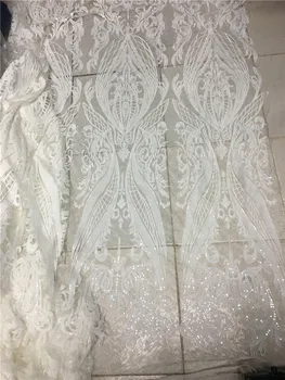 Off white YG-777 best quality embroidered african tulle mesh lace fabric with sequins for fashion show dress
Off white YG-777 best quality embroidered african tulle mesh lace fabric with sequins for fashion show dress