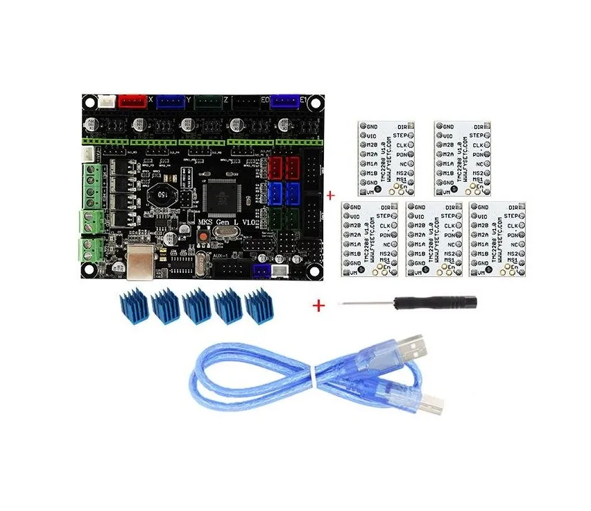MKS-GEN L V1.0 Integrated Controller Mainboard + 5pcs TMC2208 V1.0 Stepper Motor Driver Compatible Ramps1.4/Mega2560 R3
MKS-GEN L V1.0 Integrated Controller Mainboard + 5pcs TMC2208 V1.0 Stepper Motor Driver Compatible Ramps1.4/Mega2560 R3