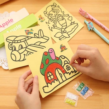 5pcs/lot Kids Diy Color Sand Painting Art Creative Drawing Toys Sand Paper Art Crafts Toys for Children
5pcs/lot Kids Diy Color Sand Painting Art Creative Drawing Toys Sand Paper Art Crafts Toys for Children