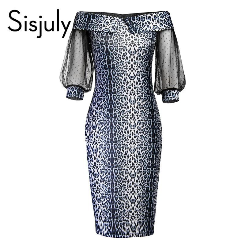 Sisjuly Vintage Dresses Women Bodycon Elegant Black OL Ladies Off Shoulder Leopard Print Sexy Female Fashion Lace Retro Dress
Sisjuly Vintage Dresses Women Bodycon Elegant Black OL Ladies Off Shoulder Leopard Print Sexy Female Fashion Lace Retro Dress