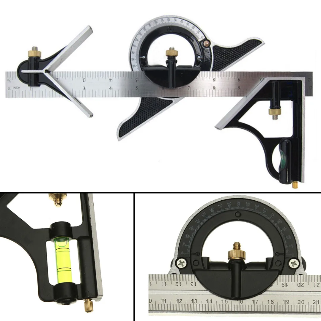 1pc 12 inch Combination Ruler High Quality Stainless Steel Tri- Square Machinist Measuring Angle Ruler For Measurment Tool
1pc 12 inch Combination Ruler High Quality Stainless Steel Tri- Square Machinist Measuring Angle Ruler For Measurment Tool