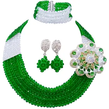 Fashion Green Clear AB Bead Multi Strands Necklace Nigerian Wedding African Beads Jewelry Set Crystal 6-SS23
Fashion Green Clear AB Bead Multi Strands Necklace Nigerian Wedding African Beads Jewelry Set Crystal 6-SS23