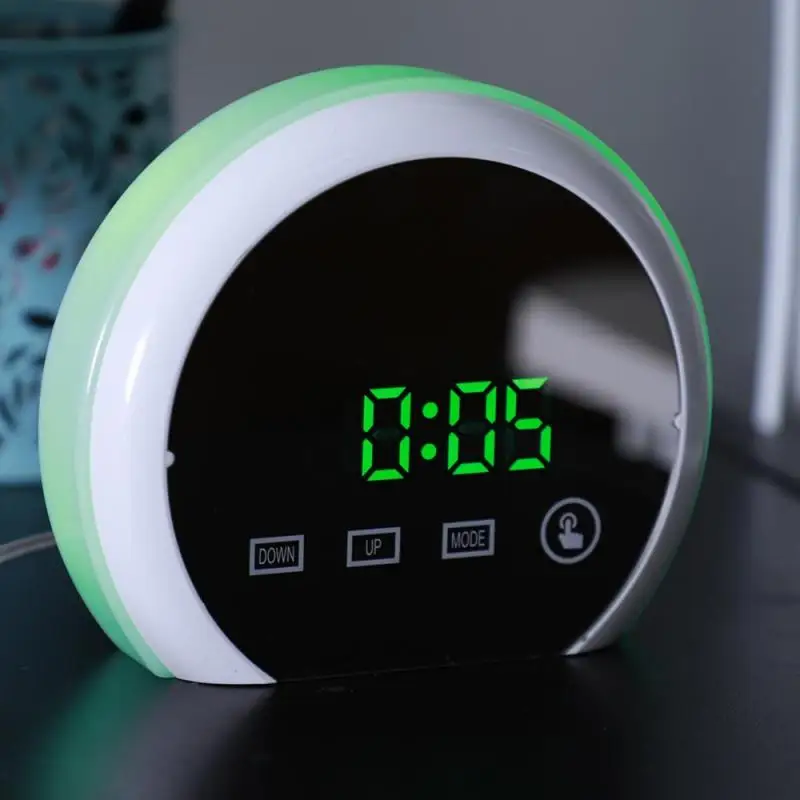 Digital Alarm Clock Night Light Colorful LED Table Night Light Deask Lamp with Dual USB Output Port luminaria
Digital Alarm Clock Night Light Colorful LED Table Night Light Deask Lamp with Dual USB Output Port luminaria