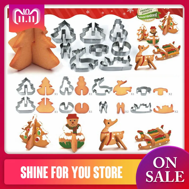 8PCS/Set Cookies Mould 3D Stereo Biscuit Mold Stainless Steel Turned Cake Mold Bake DIY Tools Christmas Gift Biscuit Mold
8PCS/Set Cookies Mould 3D Stereo Biscuit Mold Stainless Steel Turned Cake Mold Bake DIY Tools Christmas Gift Biscuit Mold