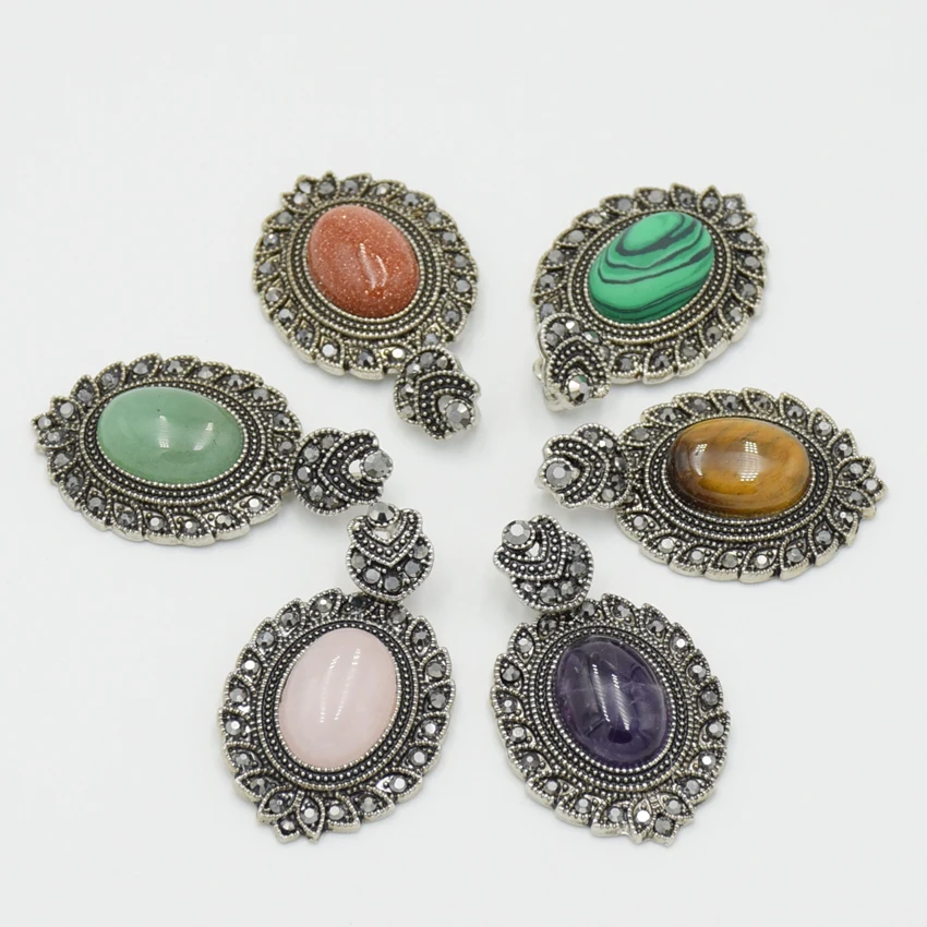 Vintage Antique Silver Plated Natural Pink Crystal Aventurine Tiger ye Stone Bead Rhinestone Pendant for Necklace Charms Jewelry
Vintage Antique Silver Plated Natural Pink Crystal Aventurine Tiger ye Stone Bead Rhinestone Pendant for Necklace Charms Jewelry