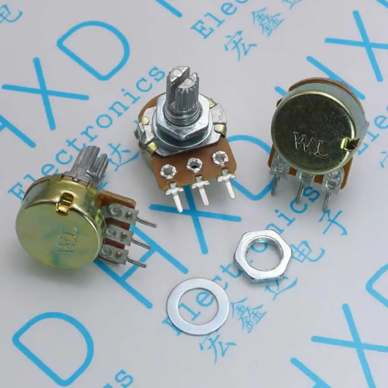 100PCS / WH148 type 50K single power amplifier potentiometer B50K short handle 15MM 3 feet long horizontal with nut
100PCS / WH148 type 50K single power amplifier potentiometer B50K short handle 15MM 3 feet long horizontal with nut