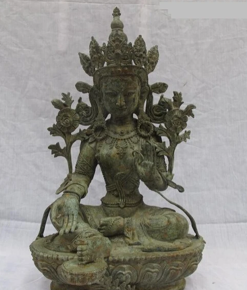 bi002223 23"Tibetan Buddhism Folk Classical Bronze Green Tara Guan Yin Buddha statuary
bi002223 23"Tibetan Buddhism Folk Classical Bronze Green Tara Guan Yin Buddha statuary